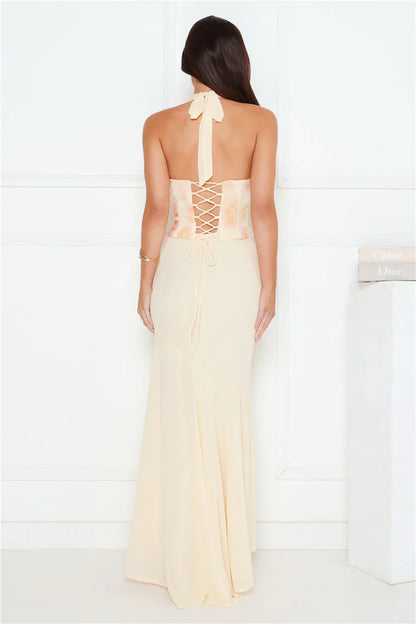 Silver Lining Love Halter Maxi Dress