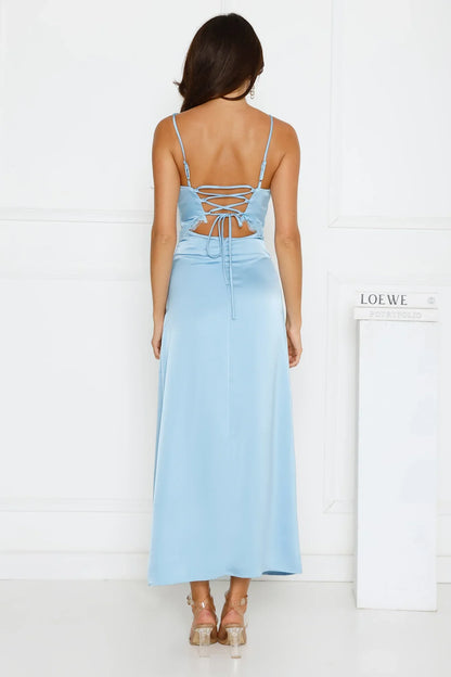 Softly In Season Satin Maxi Dress