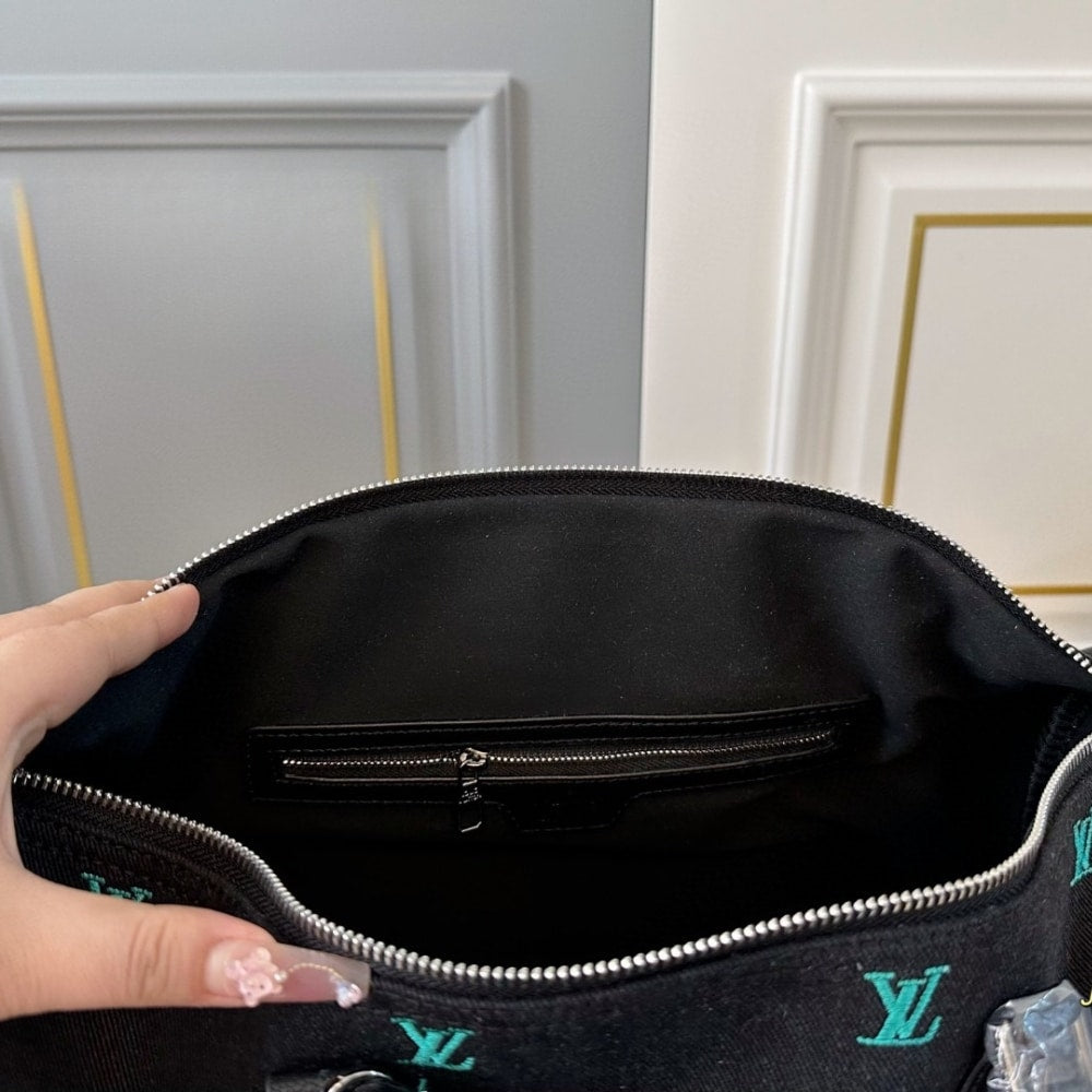 LOUIS VUITTON KEEPALL BANDOULIÈRE BLUE DENIM 40CM
