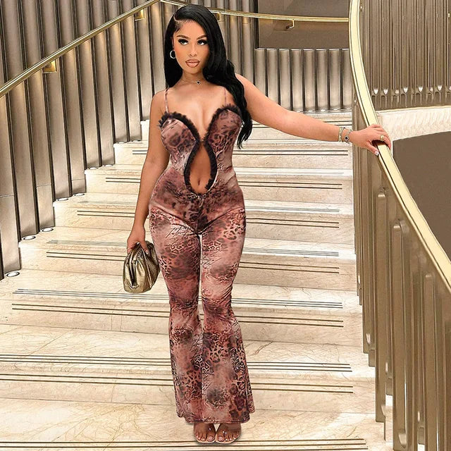 Women Noble Furry Halter Sleeveless Hollow Dress Camisole Shrunk Split Wave Cut Dress Luxury Prom Occasion Evening Gown
