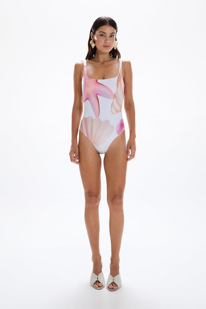 Traje de baño Lyra con estampado de conchas marinas 