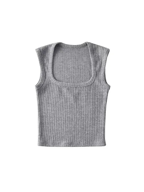 Crop Tops Women Summer Solid Sexy Tank Top Sleeveless Thin Knit Basic Outwear Elastic Camis