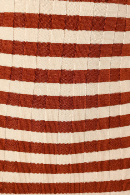 Ledger Midi Dress - Tan Stripe