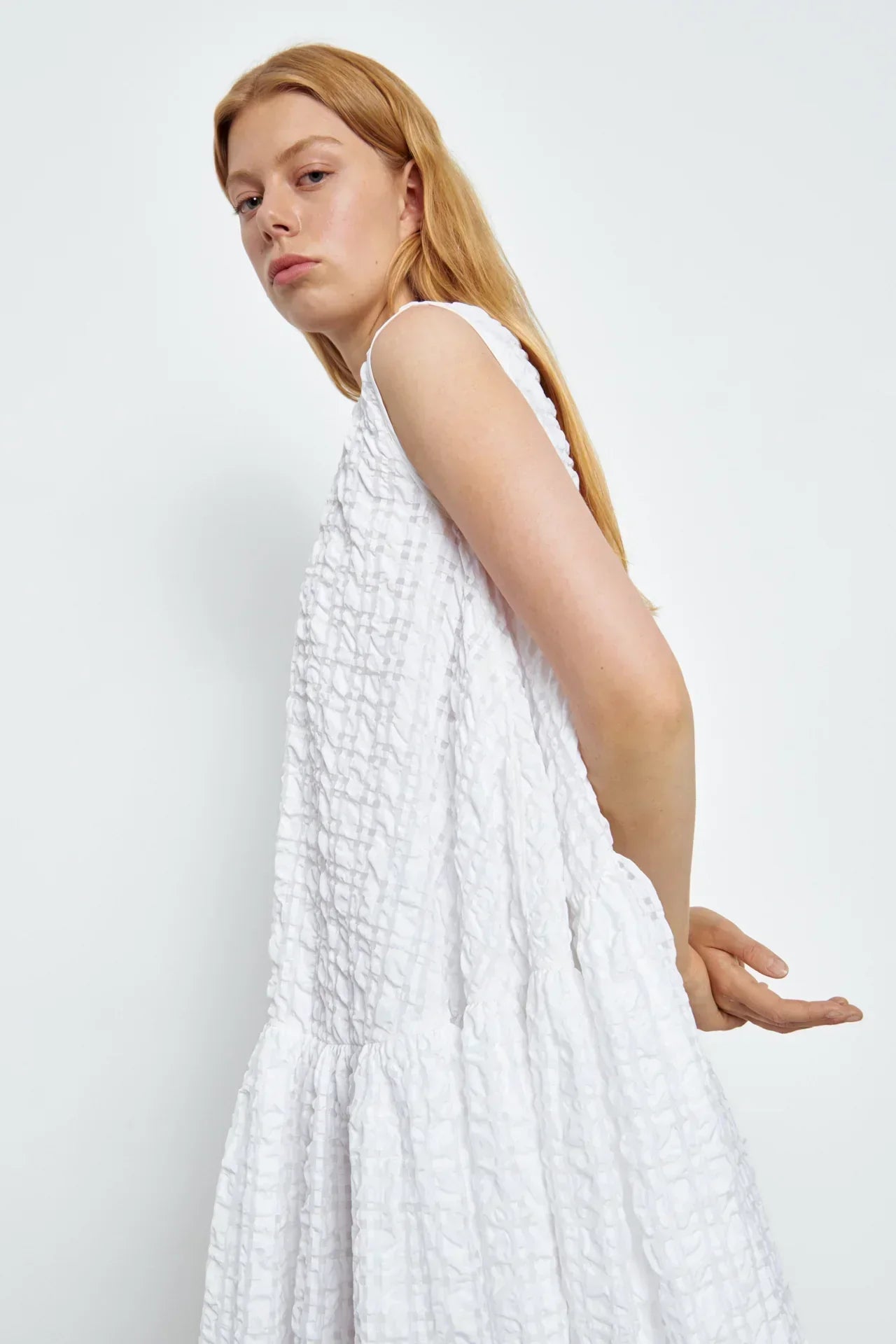 Anna Karin | Dress Check Seersucker White