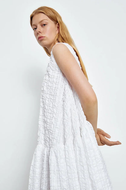 Anna Karin | Dress Check Seersucker White