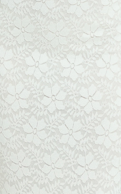 Carly Maxi Dress - Stretch Lace Scoop Neck Dress in Off White