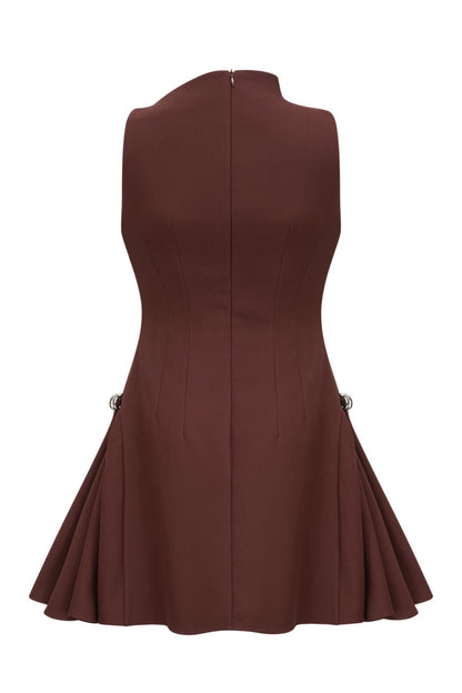 Vestido mini acampanado asimétrico Samantha 