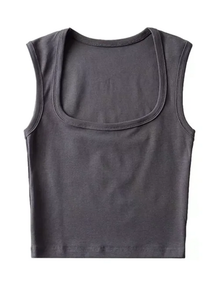 Deep Square Collar Vests 2025 Summer New Fashion Sexy Women’s Crop Tops Sling Vest Camis