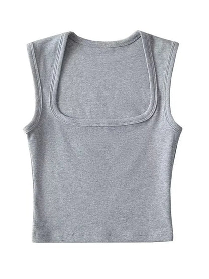 Deep Square Collar Vests 2025 Summer New Fashion Sexy Women’s Crop Tops Sling Vest Camis