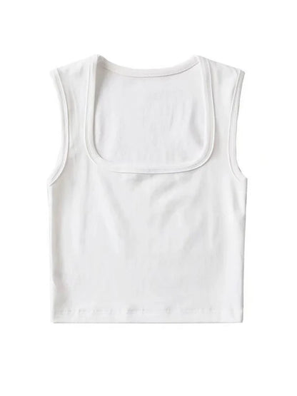 Deep Square Collar Vests 2025 Summer New Fashion Sexy Women’s Crop Tops Sling Vest Camis