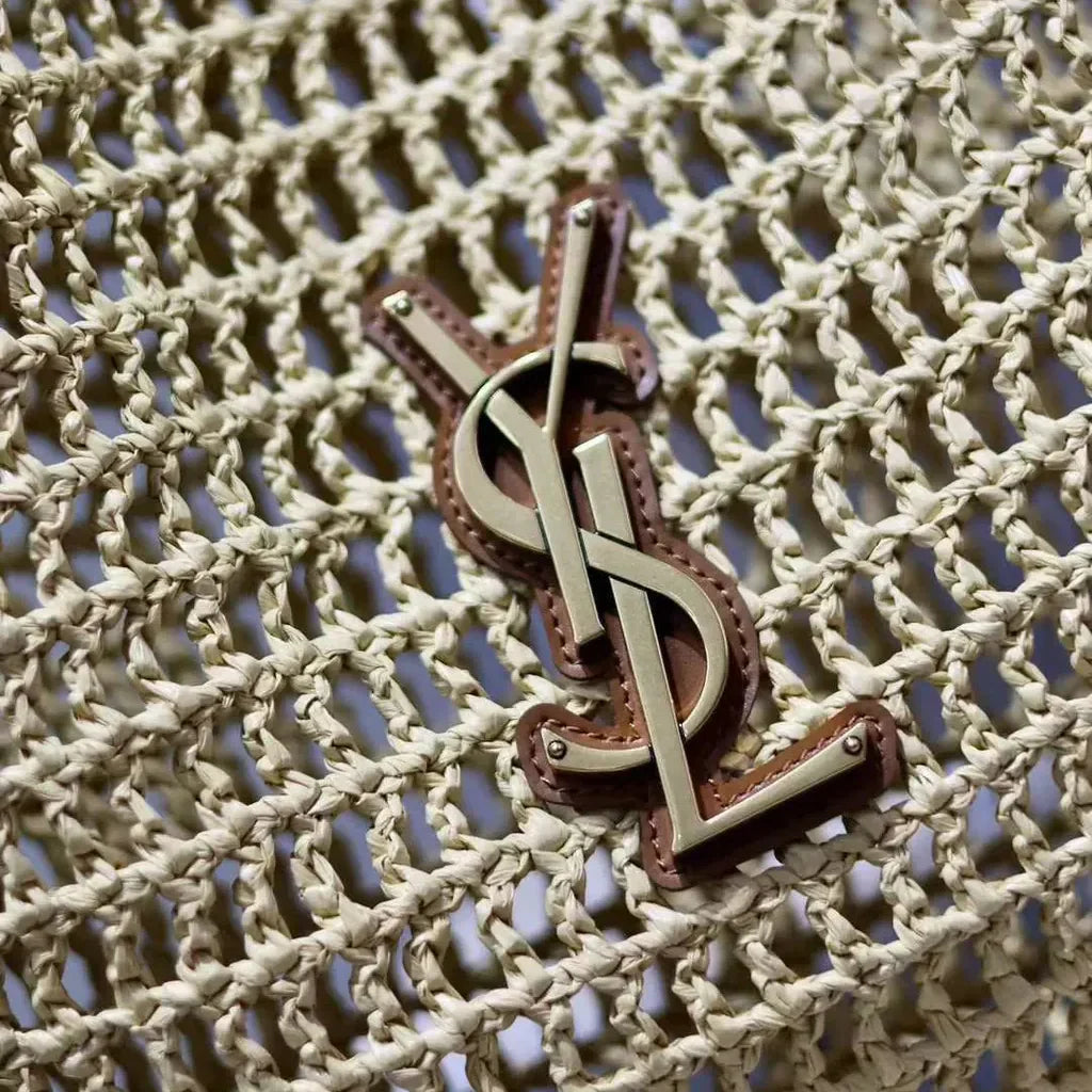 SAINT LAURENT YSL Raffia tote Bag