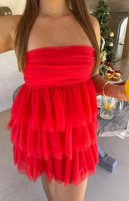 Birthday Girl Red Mini Party Dress