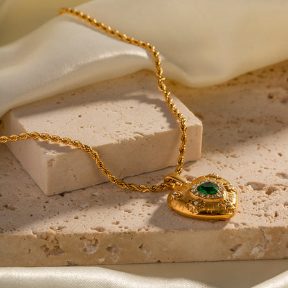 Emera Heart Gold Necklace
