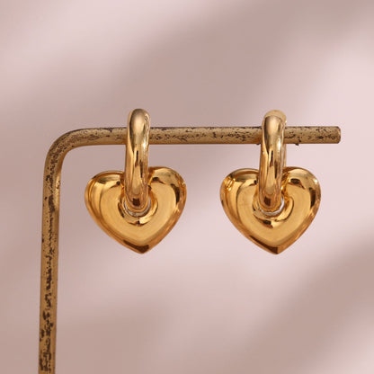 Eternal Love Heart Hoops
