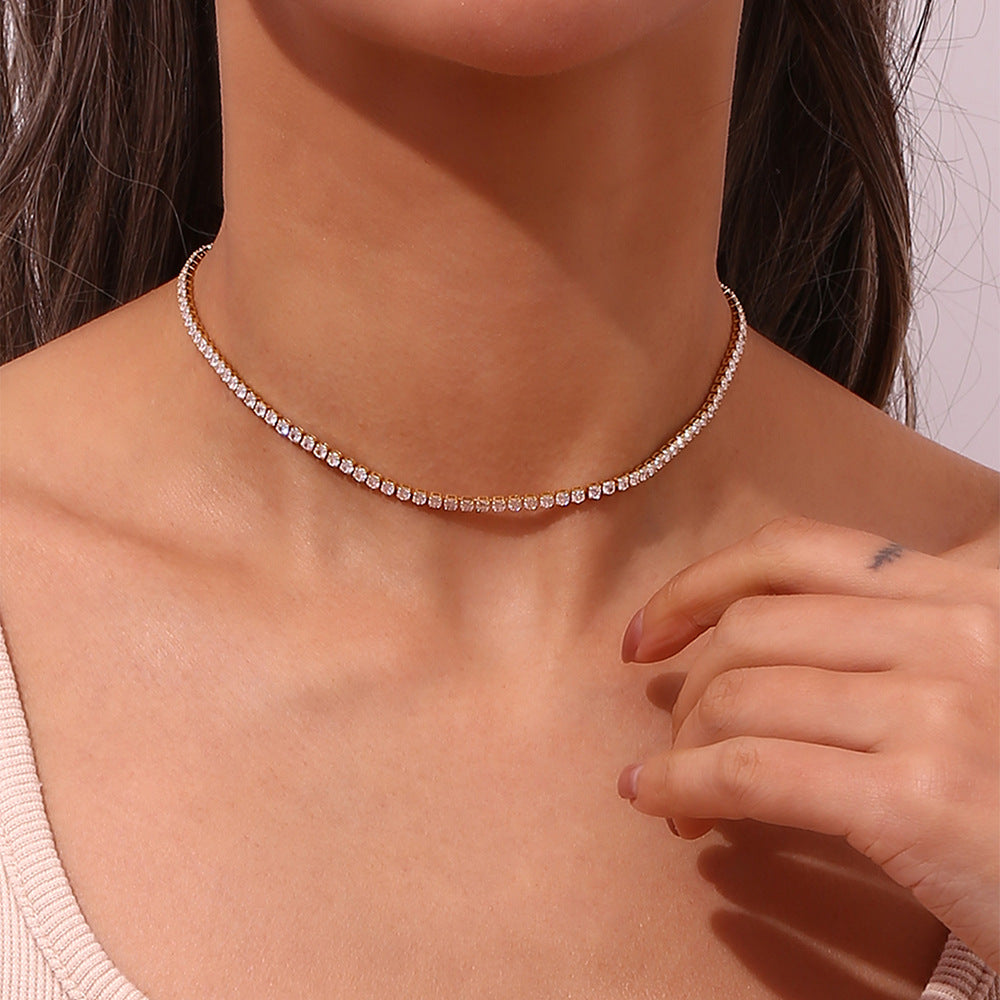 Eternal Radiance - Gold Tennis Necklace