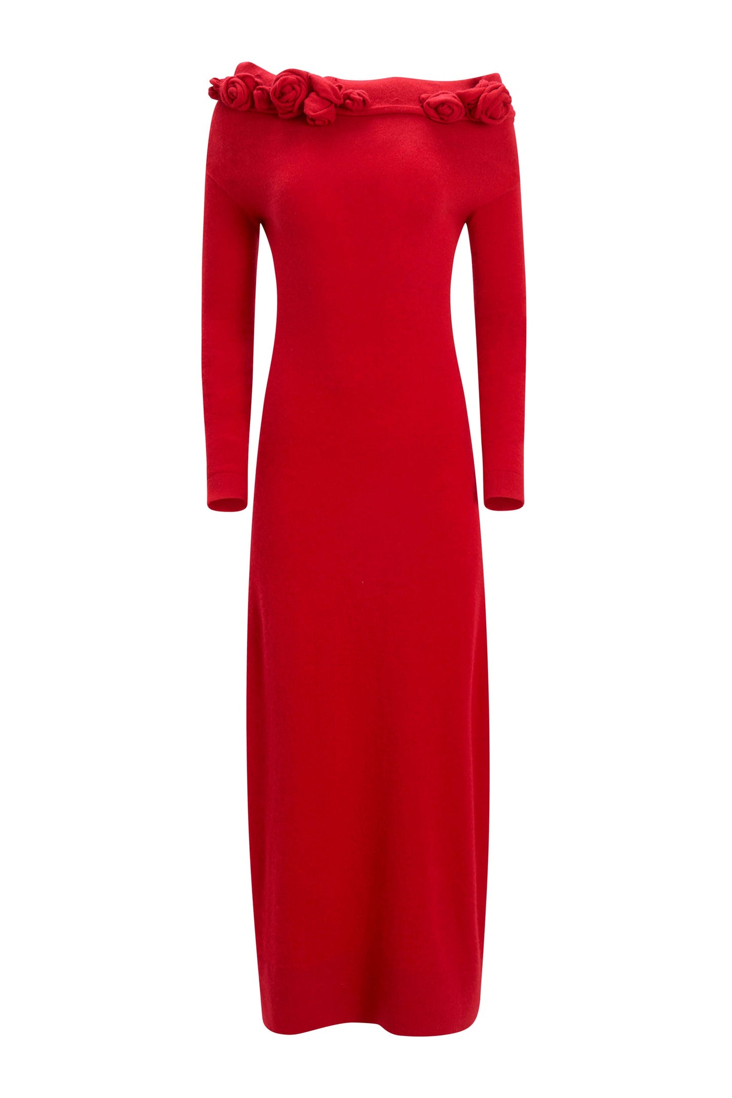 Evelyn Floral Applique One Shoulder Maxi Dress