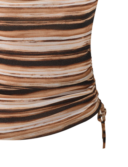 Braelyn Top - Brown Stripe