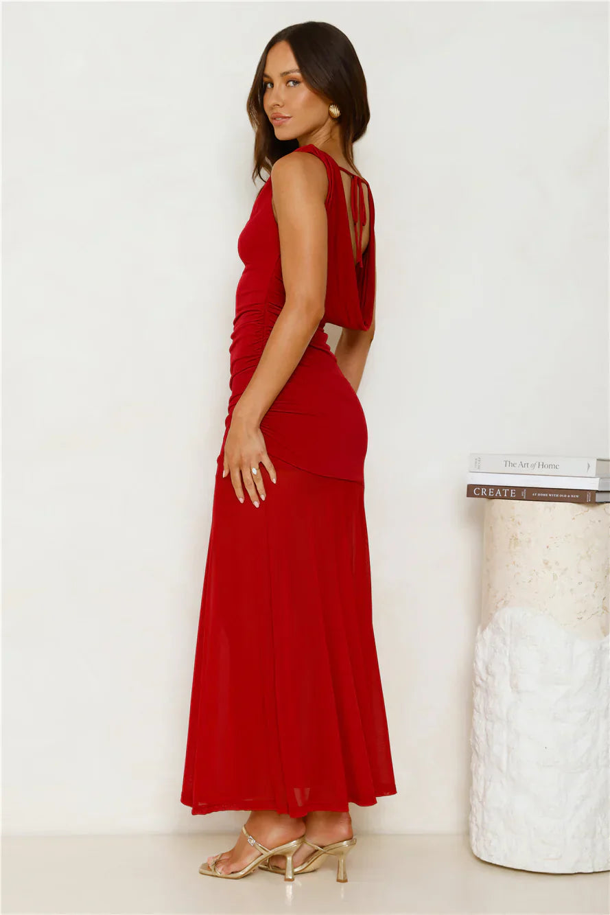 Honey Drizzle Mesh Maxi Dress