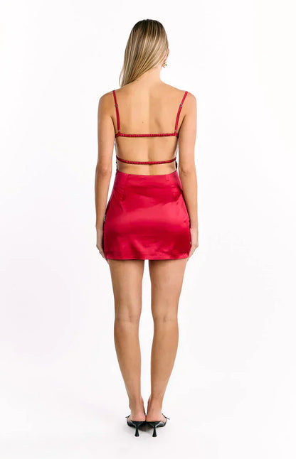 Trouble Wine Mini Dress
