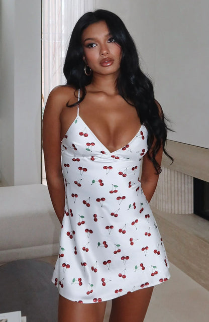 Let's Get Going Mini Dress Cherry