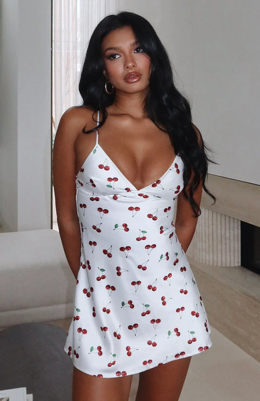 Let's Get Going Mini Dress Cherry