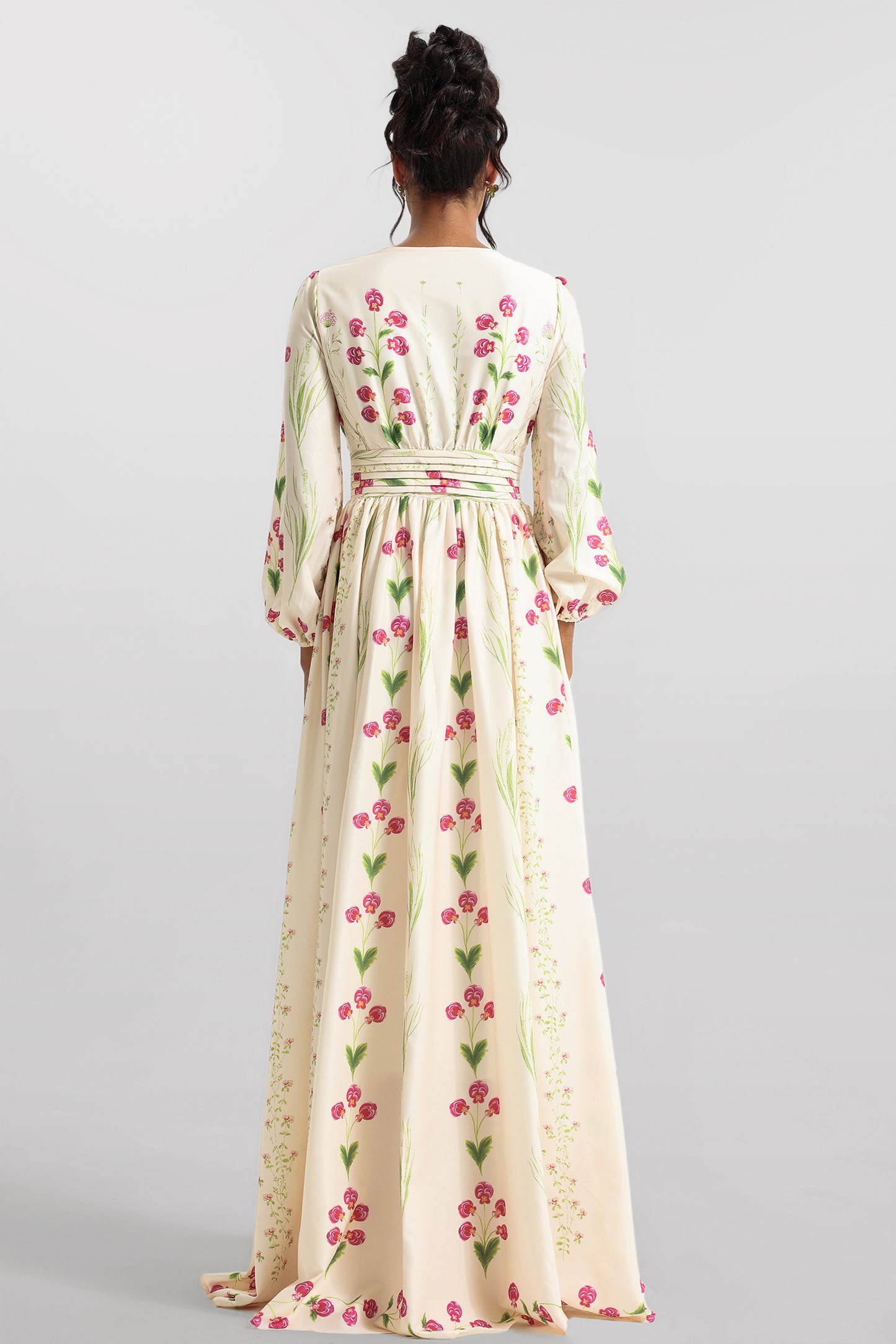 Floral Print Long Sleeve Maxi Dress