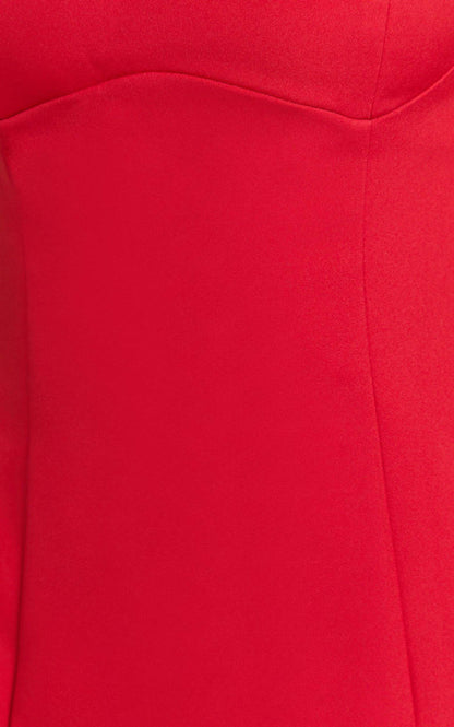 Aretha Mini Dress - Corset Panel Dress in Red