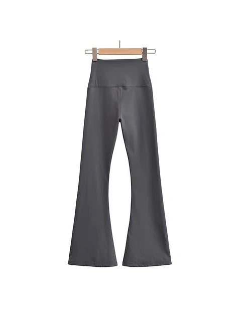 Conjuntos de otoño para mujer, pantalones de yoga ajustados, leggings acampanados, ropa urbana de estilo coreano, pantalones de yoga casuales, pantalones de pierna acampanada negros