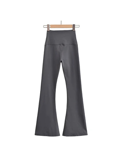 Conjuntos de otoño para mujer, pantalones de yoga ajustados, leggings acampanados, ropa urbana de estilo coreano, pantalones de yoga casuales, pantalones de pierna acampanada negros