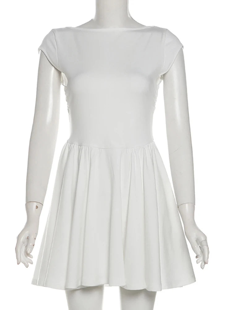 Fantoye - Vestido negro sin mangas con espalda descubierta y cintura alta para mujer, vestido sexy ajustado elegante para fiesta y club, para otoño