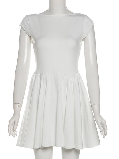Fantoye - Vestido negro sin mangas con espalda descubierta y cintura alta para mujer, vestido sexy ajustado elegante para fiesta y club, para otoño