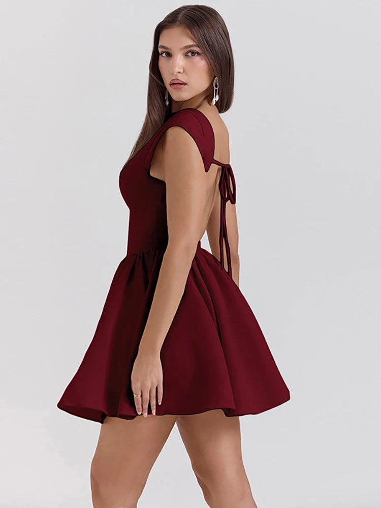 Fantoye - Vestido negro sin mangas con espalda descubierta y cintura alta para mujer, vestido sexy ajustado elegante para fiesta y club, para otoño