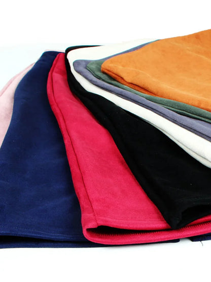 Faldas estilo imperio de moda Primavera 2025, falda lápiz de gamuza sintética, cintura alta, ajustadas, con abertura, gruesas y elásticas.