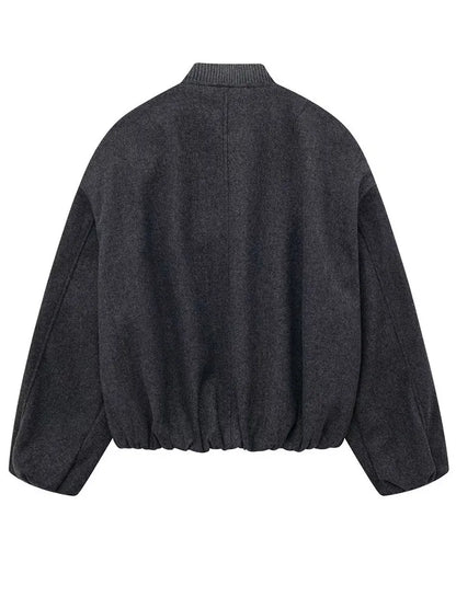 Fashion Soild Bomber Jacket For Women 2025 Autumn Long Sleeve Zipper Pocket Coats Female Stand Collar Street Chic Lady Outerwear