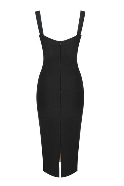 Vestido midi de encaje con banda de Moira 