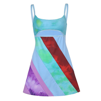 Vestido mini sexy para mujer, sin espalda, con cuello halter, sin mangas, ajustado, para verano, fiesta, playa, estilo urbano Y2K