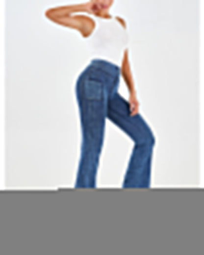 High Rise Super Stretch Flare Demin Leggings Women