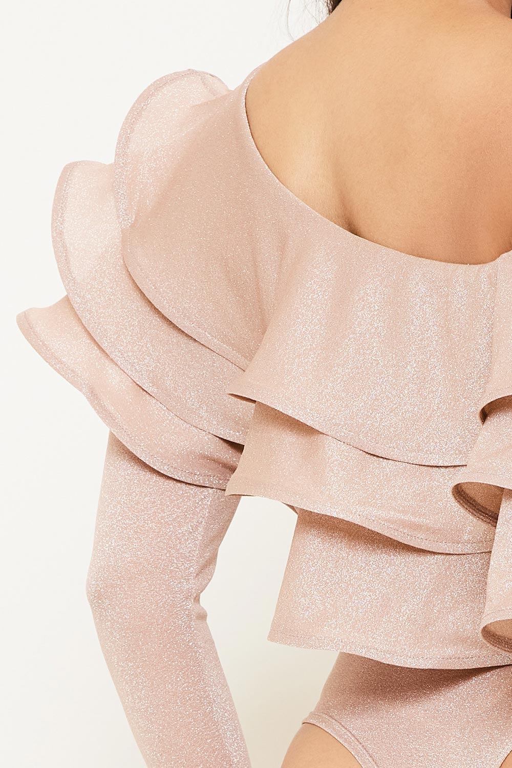 Symphony Bodysuit - Triple Layer Ruffle One Shoulder Bodysuit