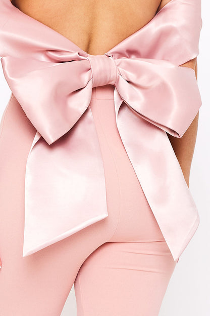 Symphony Jumpsuits - Satin And Techno Crepe Contast Jumpsuit