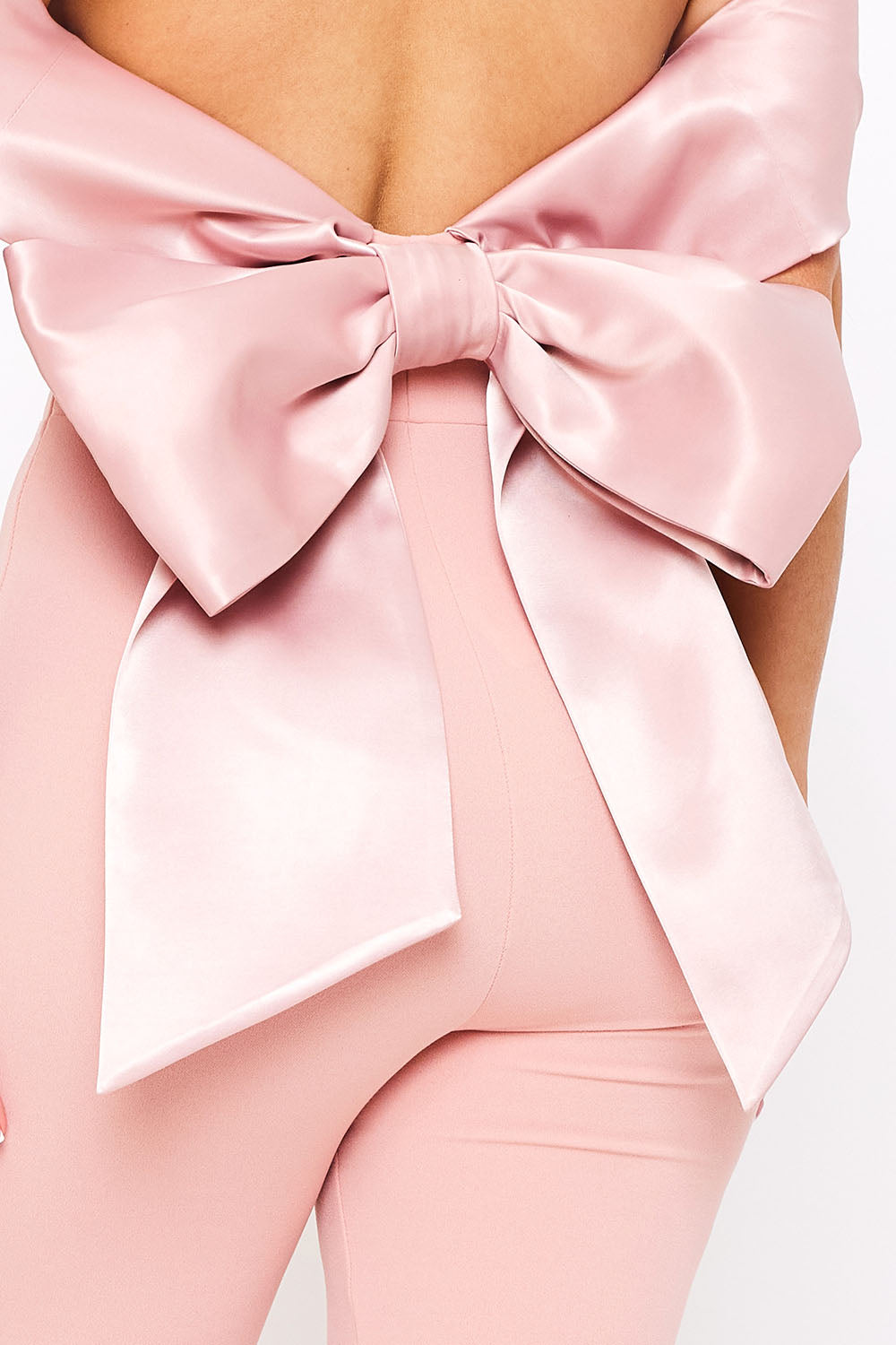 Symphony Jumpsuits - Satin And Techno Crepe Contast Jumpsuit