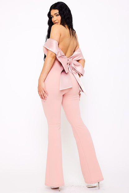 Symphony Jumpsuits - Satin And Techno Crepe Contast Jumpsuit