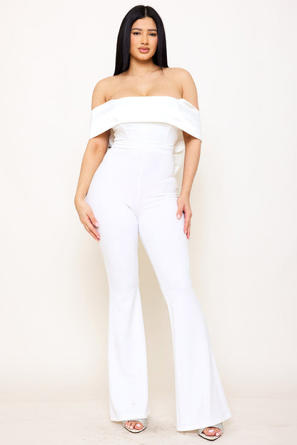 Symphony Jumpsuits - Satin And Techno Crepe Contast Jumpsuit