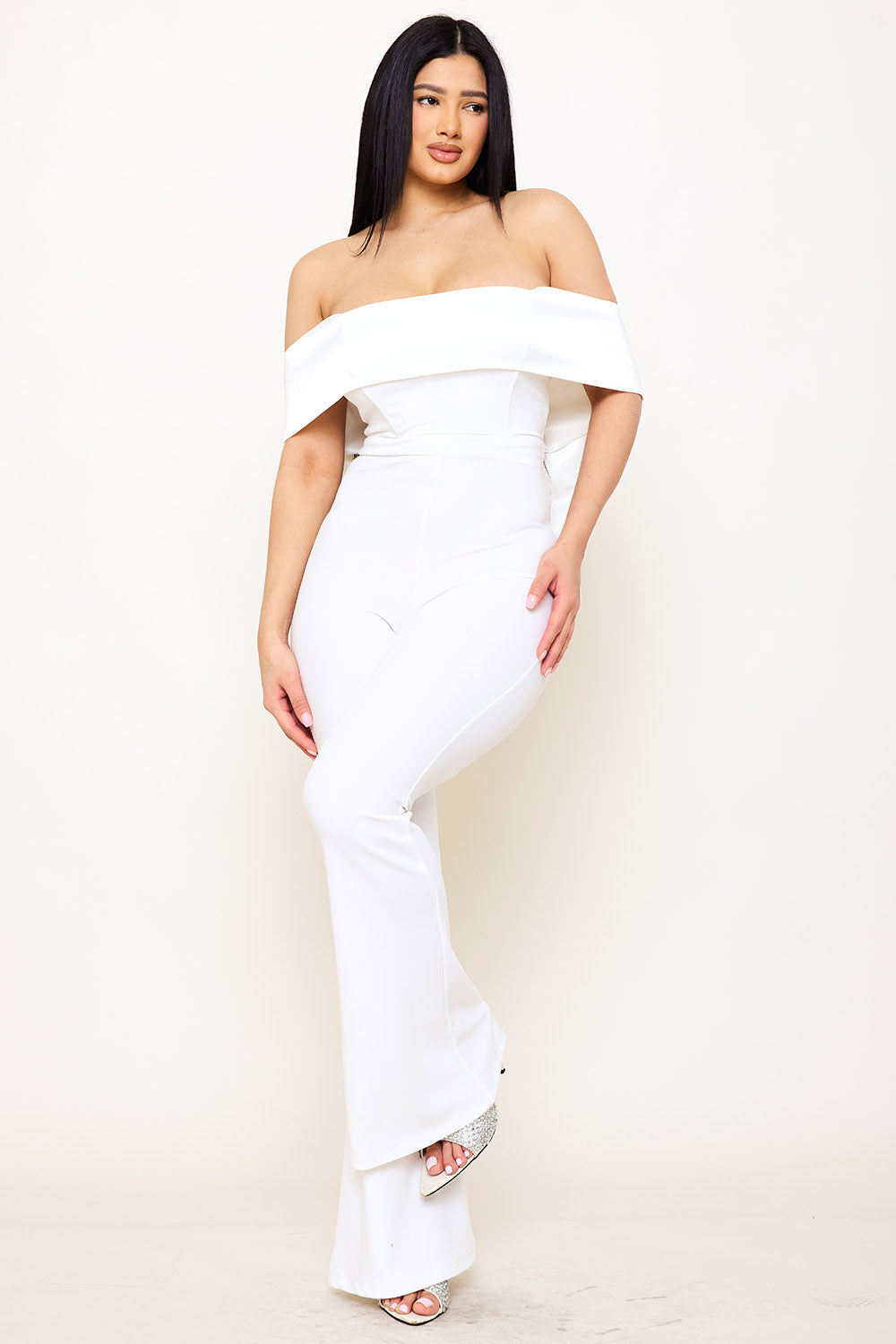 Symphony Jumpsuits - Satin And Techno Crepe Contast Jumpsuit