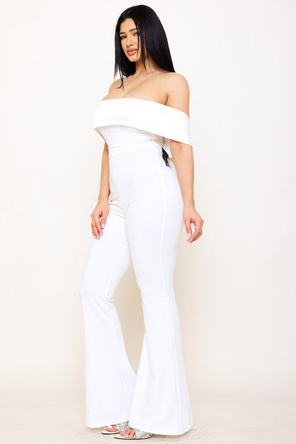 Symphony Jumpsuits - Satin And Techno Crepe Contast Jumpsuit