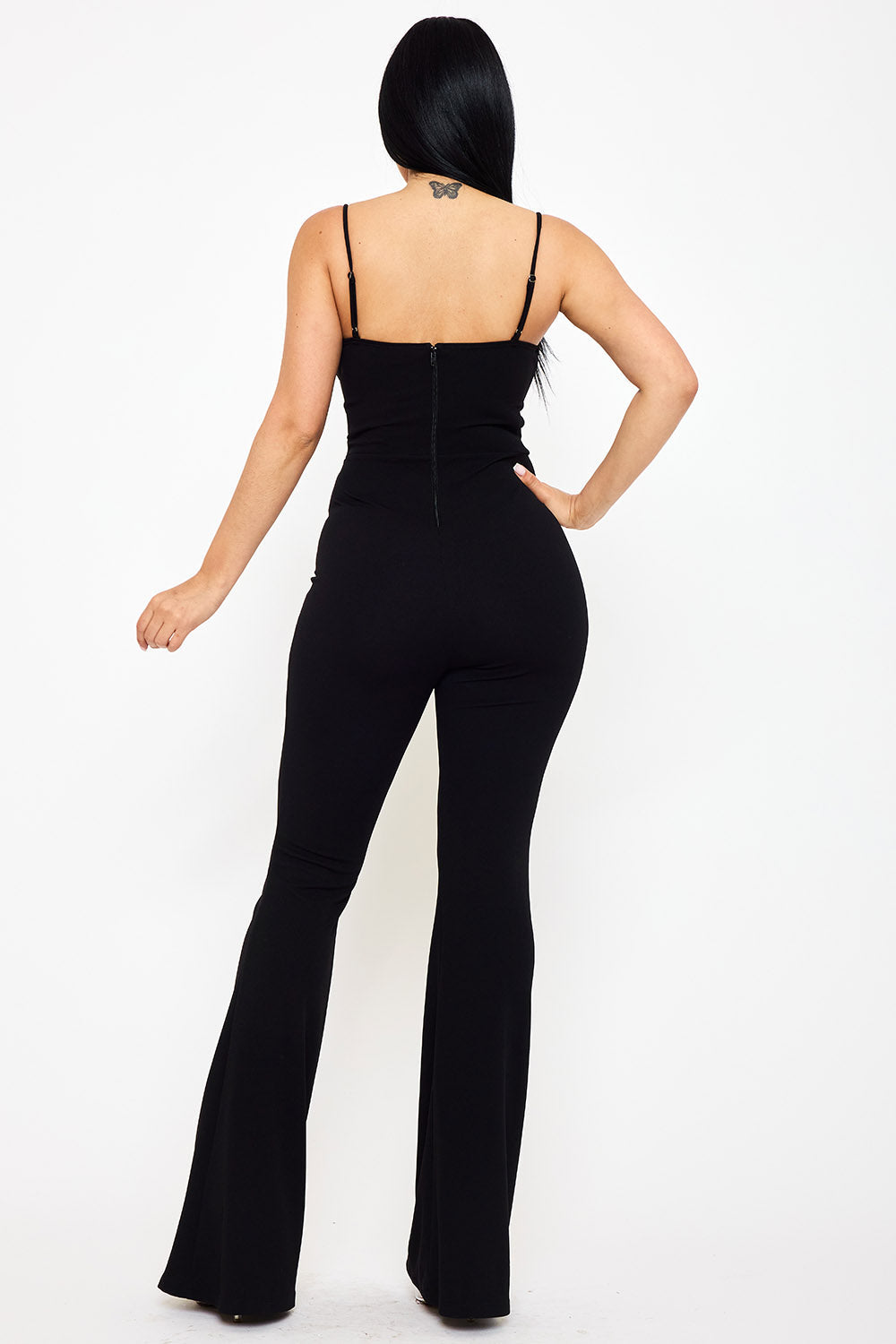 Symphony Jumpsuits - Color Contrast Bow Bust Front Jumpsuit
