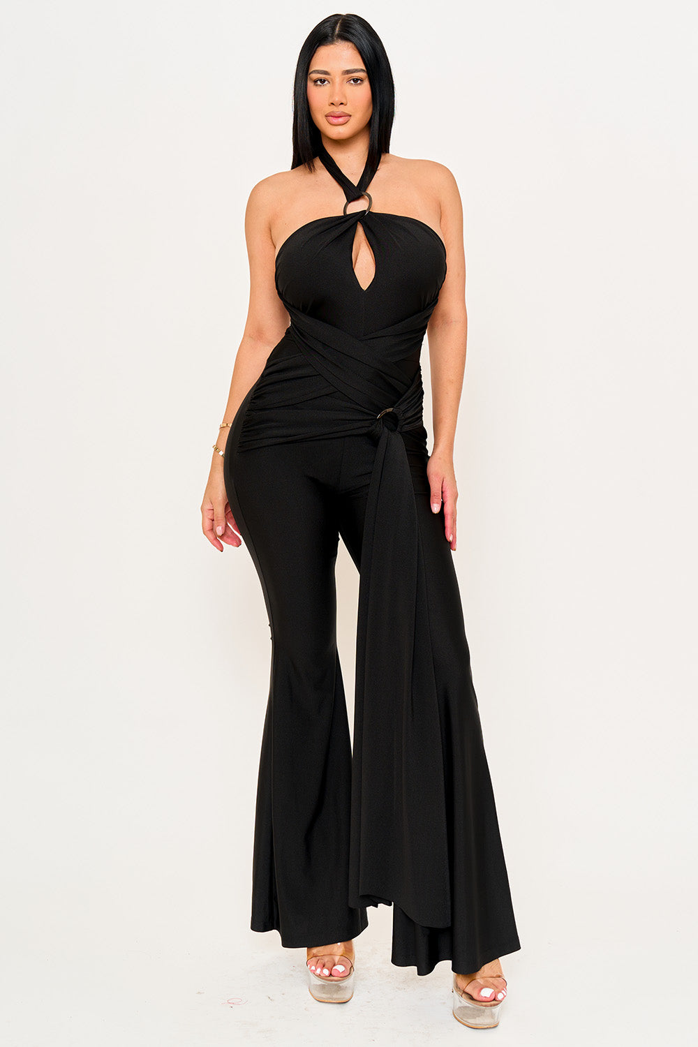 Symphony Jumpsuits - Halter Top Wrap Jumpsuits
