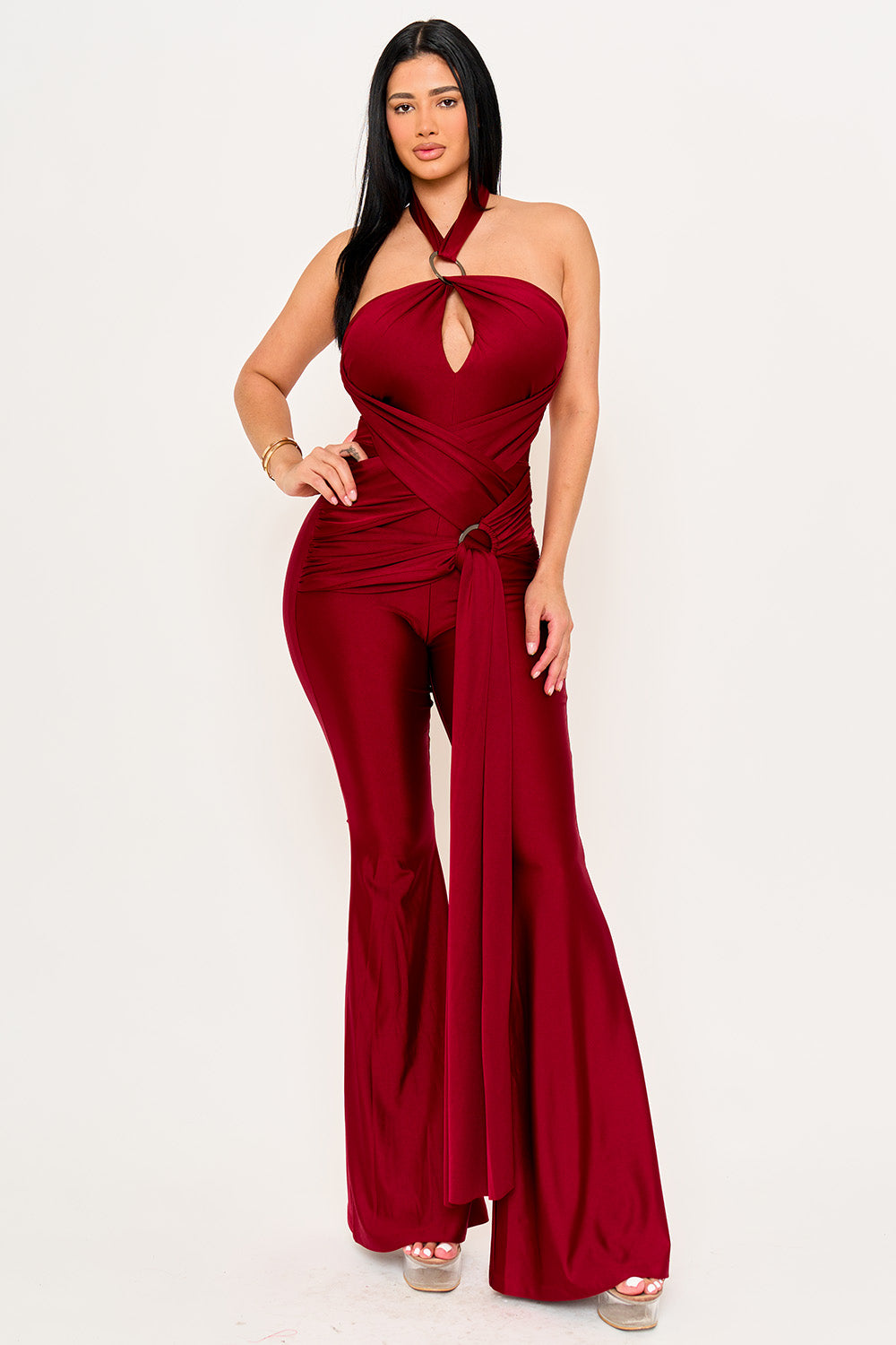 Symphony Jumpsuits - Halter Top Wrap Jumpsuits