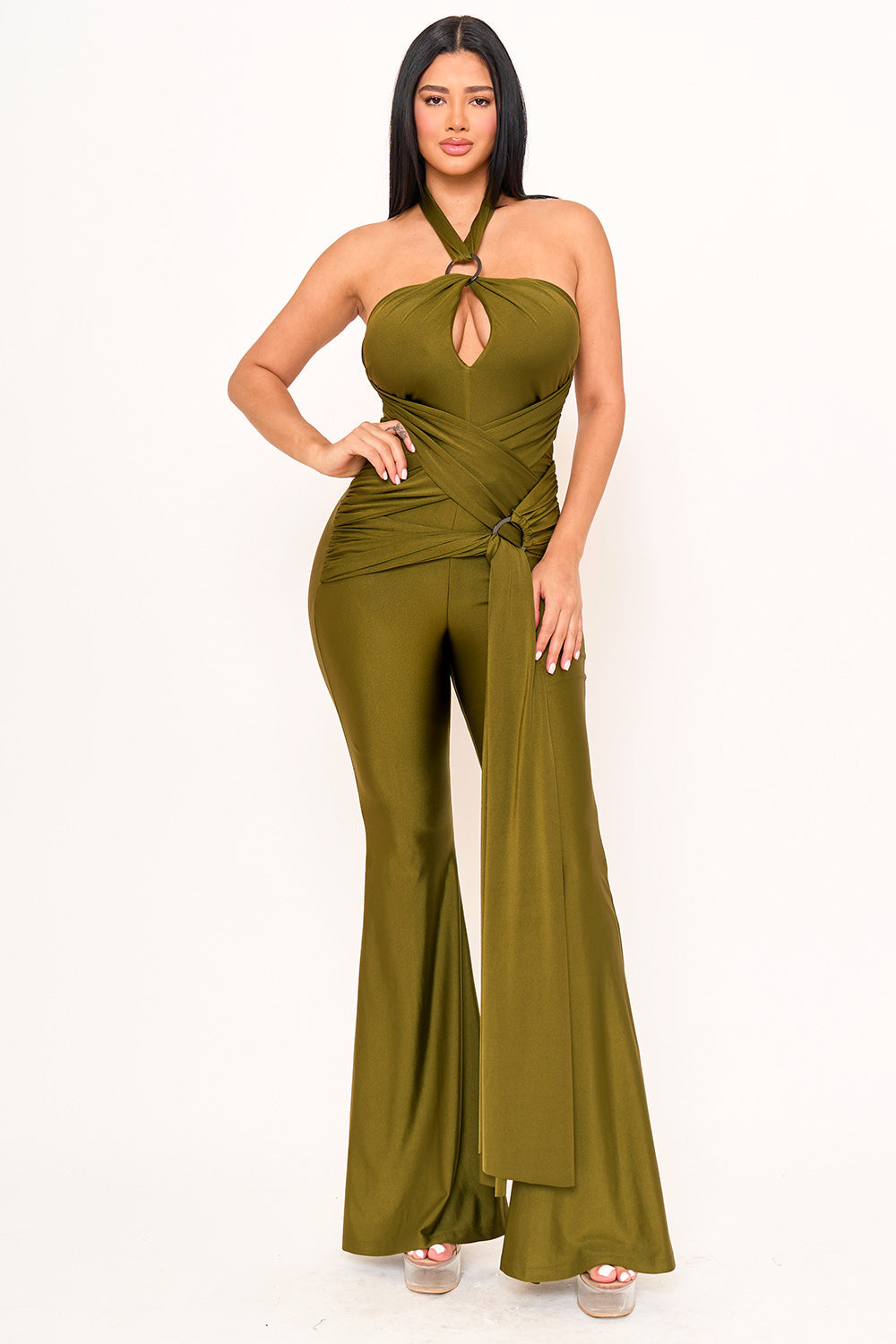 Symphony Jumpsuits - Halter Top Wrap Jumpsuits