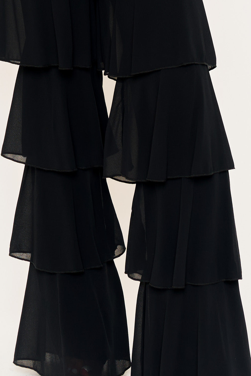Symphony Jumpsuit - Techno Crepe & Chiffon Contrast Jumpsuit