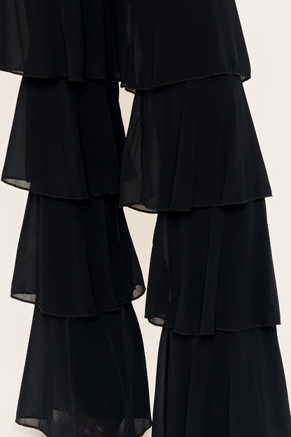 Symphony Jumpsuit - Techno Crepe & Chiffon Contrast Jumpsuit